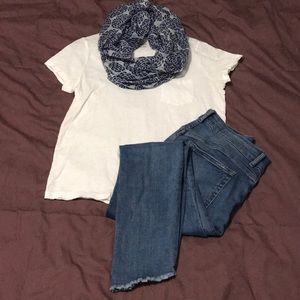 Blue and white whale infinity scarf
